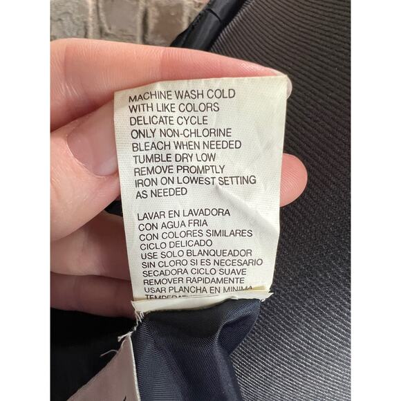 Dress 1980s Navy pleated bodice swing skirt shoulder pads - Picture 9 of 10